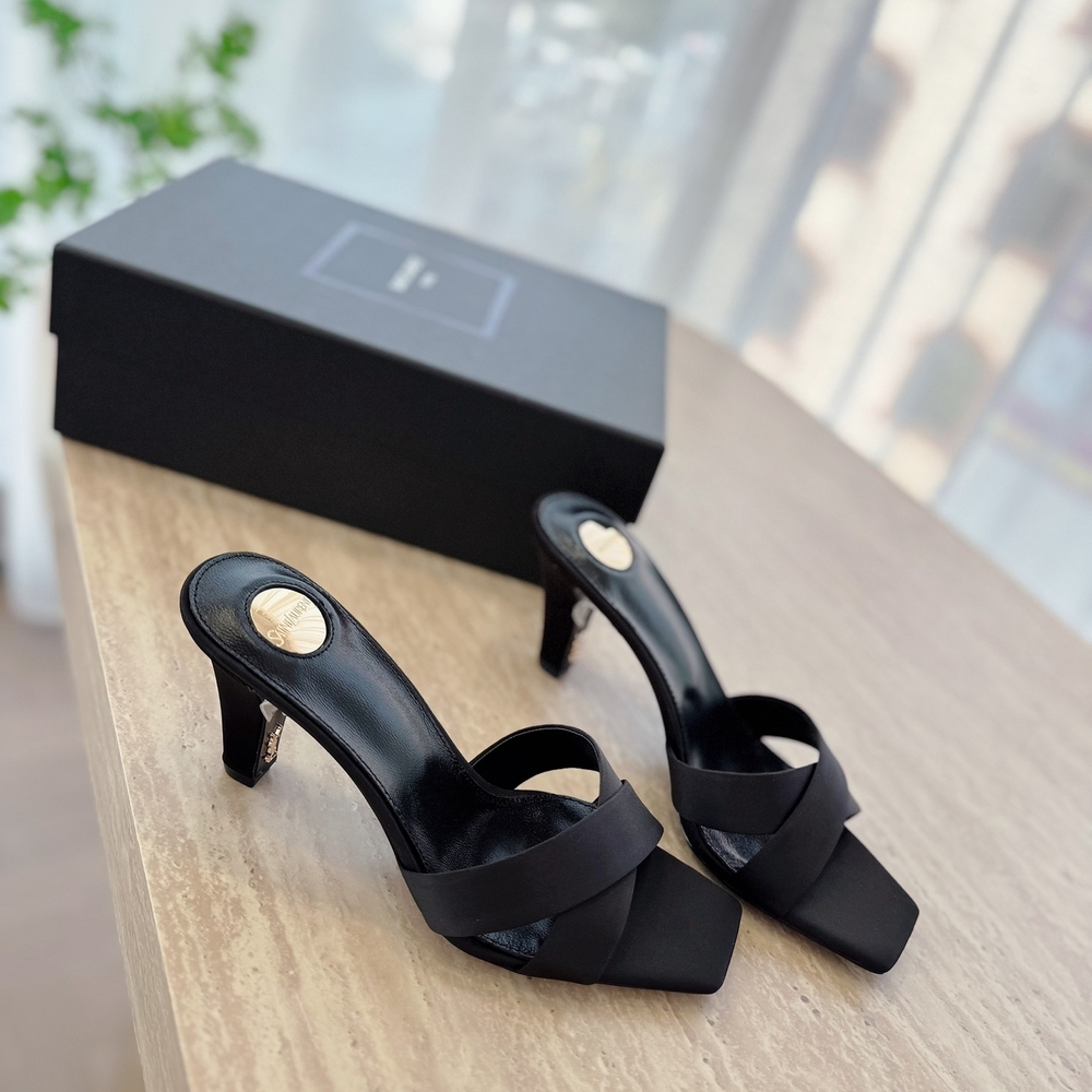 Yves Saint Laurent Black Heeled Sandals